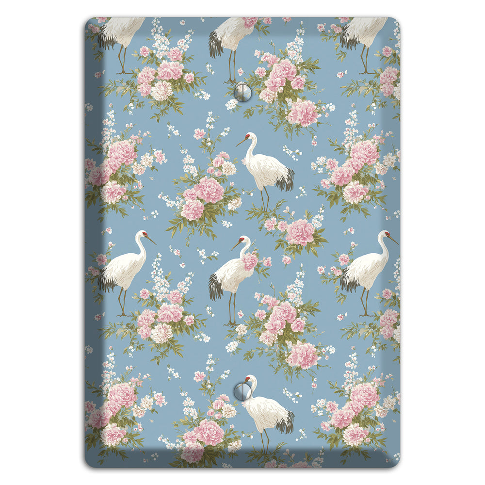 Dusty Blue Peony Flight Blank Wallplate