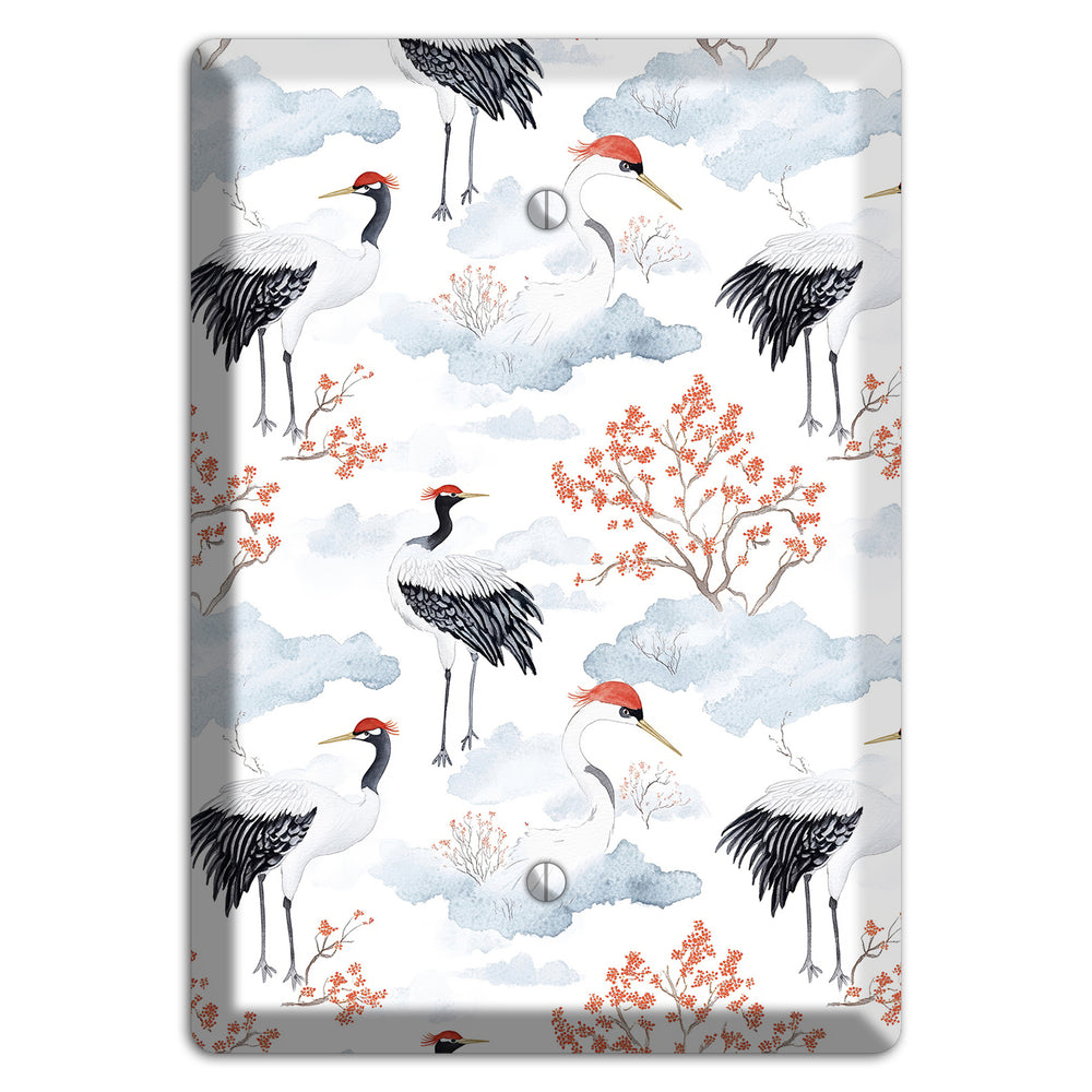 Crimson Crown Cranes Blank Wallplate
