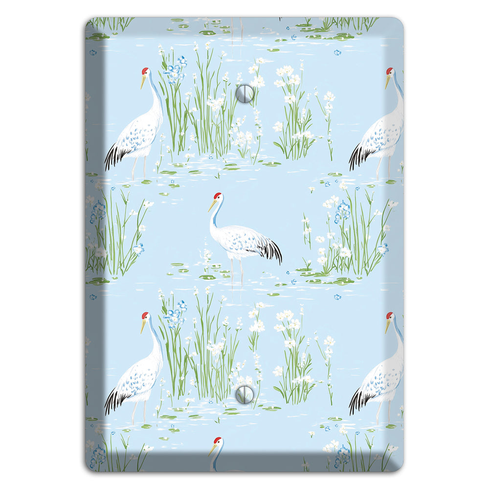 Azure Crane Sanctuary Blank Wallplate