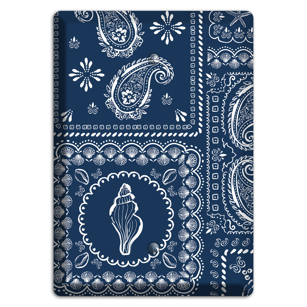 Navy Paisley Patchwork Blank Wallplate