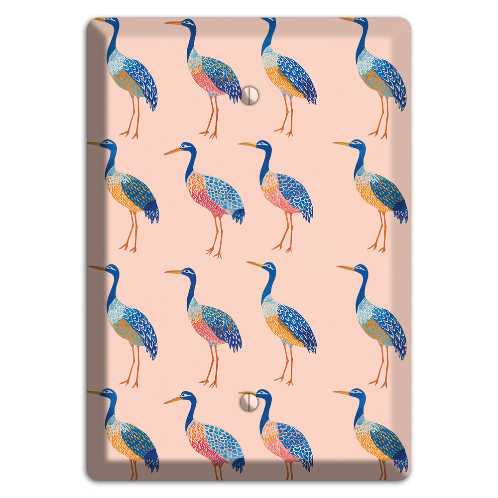Blush Heron Parade Blank Wallplate
