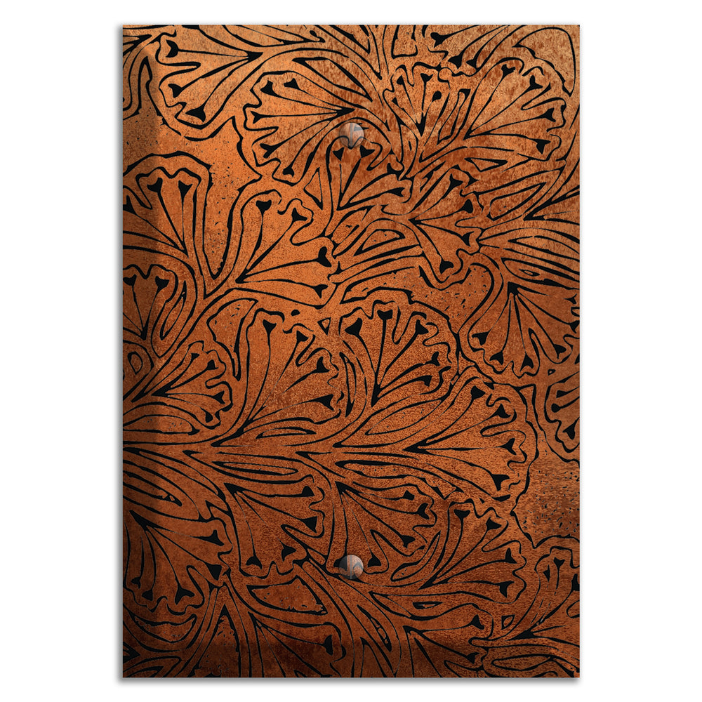 Antique Copper Maiden Fern Blank Wallplate