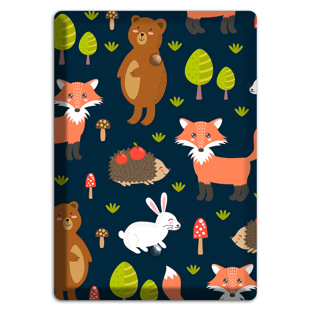 Forest Critters (Navy) Blank Wallplate