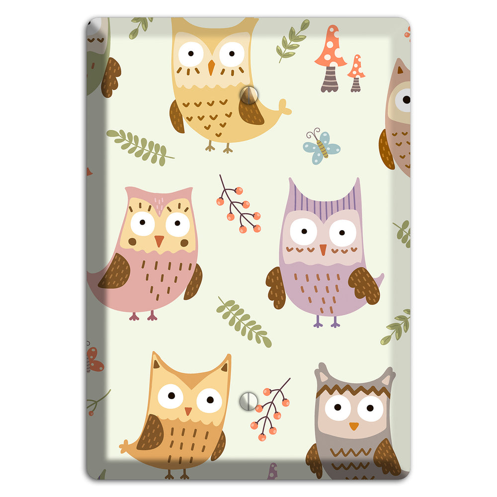Sleepy Owls (Cream) Blank Wallplate