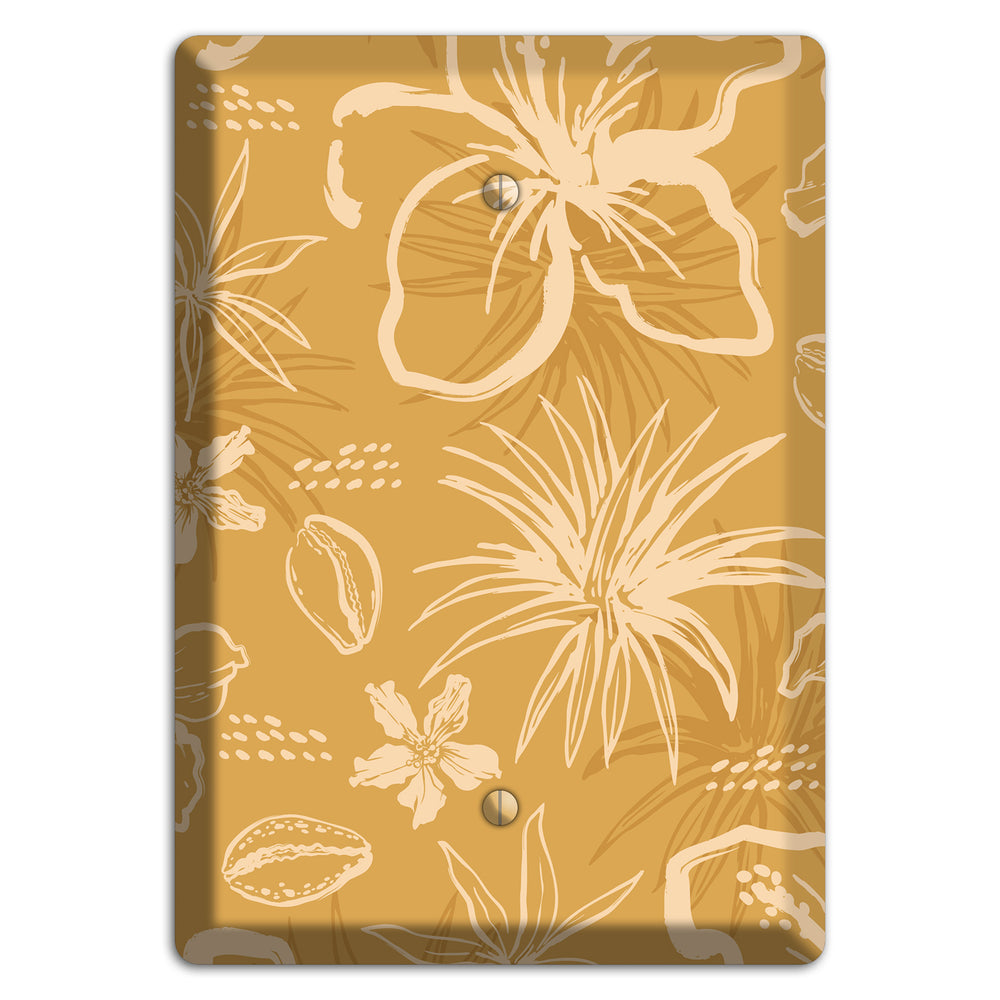 Golden Hibiscus Drift Blank Wallplate