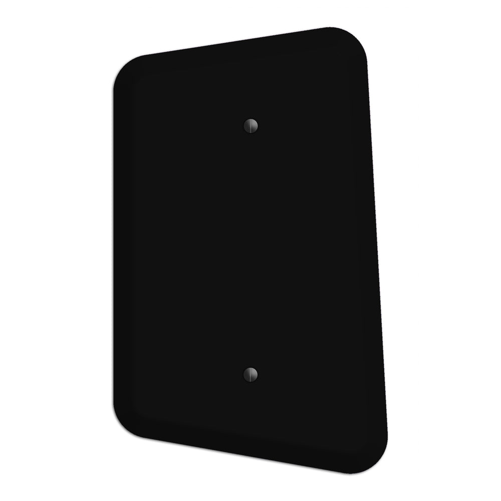 Matte Black Mid-Century Asymmetra Blank Wallplate