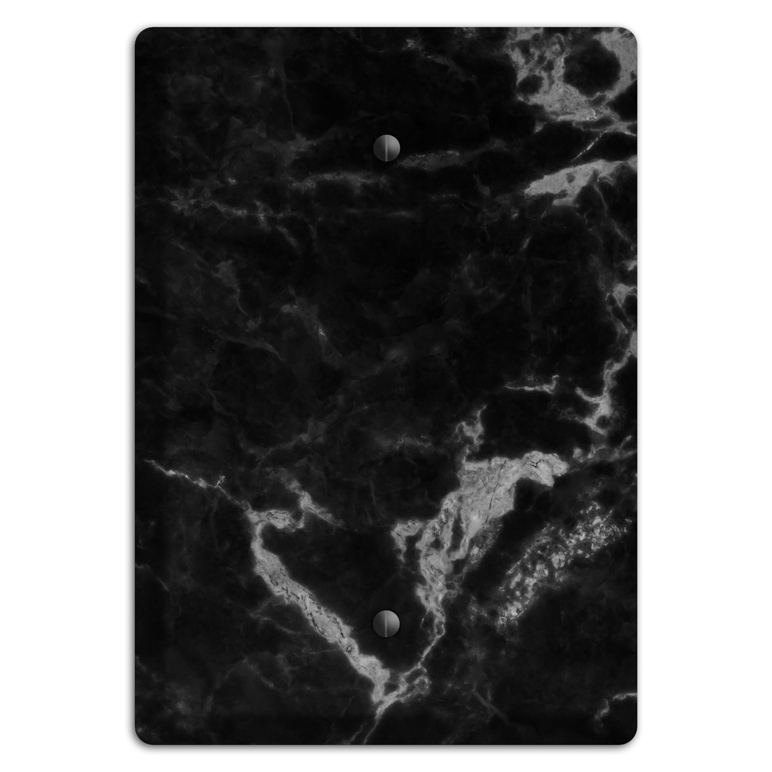 Black and Silver Marble Blank Wallplate