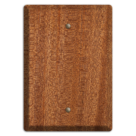 Mahogany Wood Single Blank Cover Plate