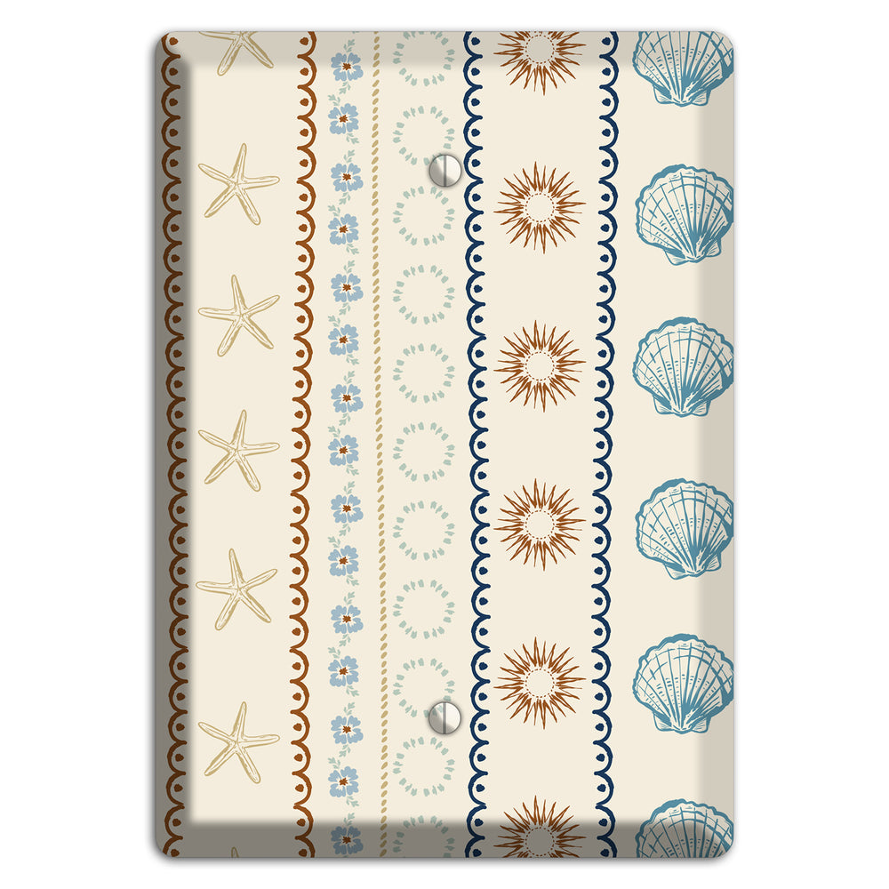 Ivory Seahorse Stripe Blank Wallplate