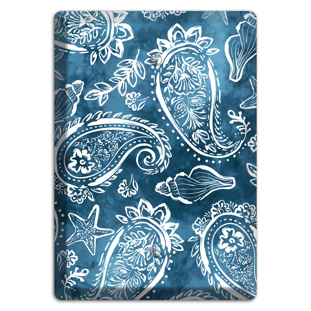 Indigo Tide Paisley Blank Wallplate