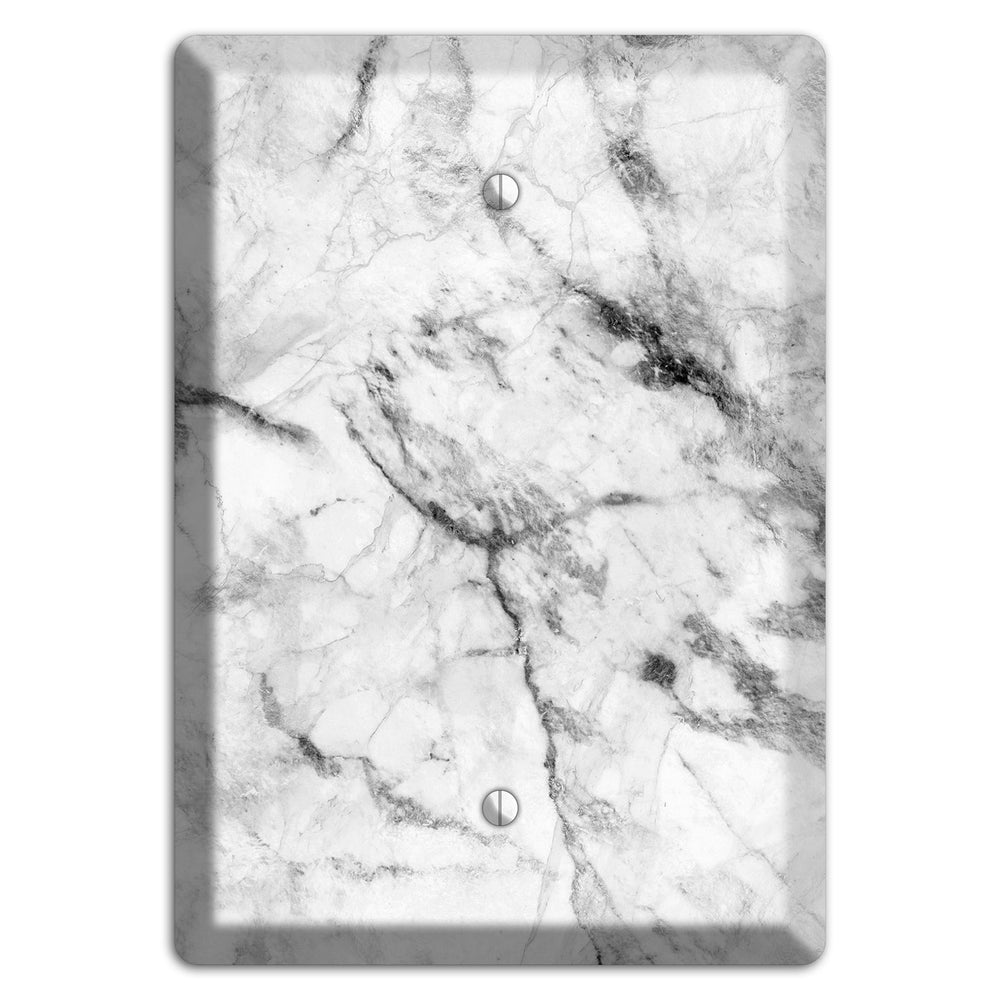 White and Gray Marble Blank Wallplate