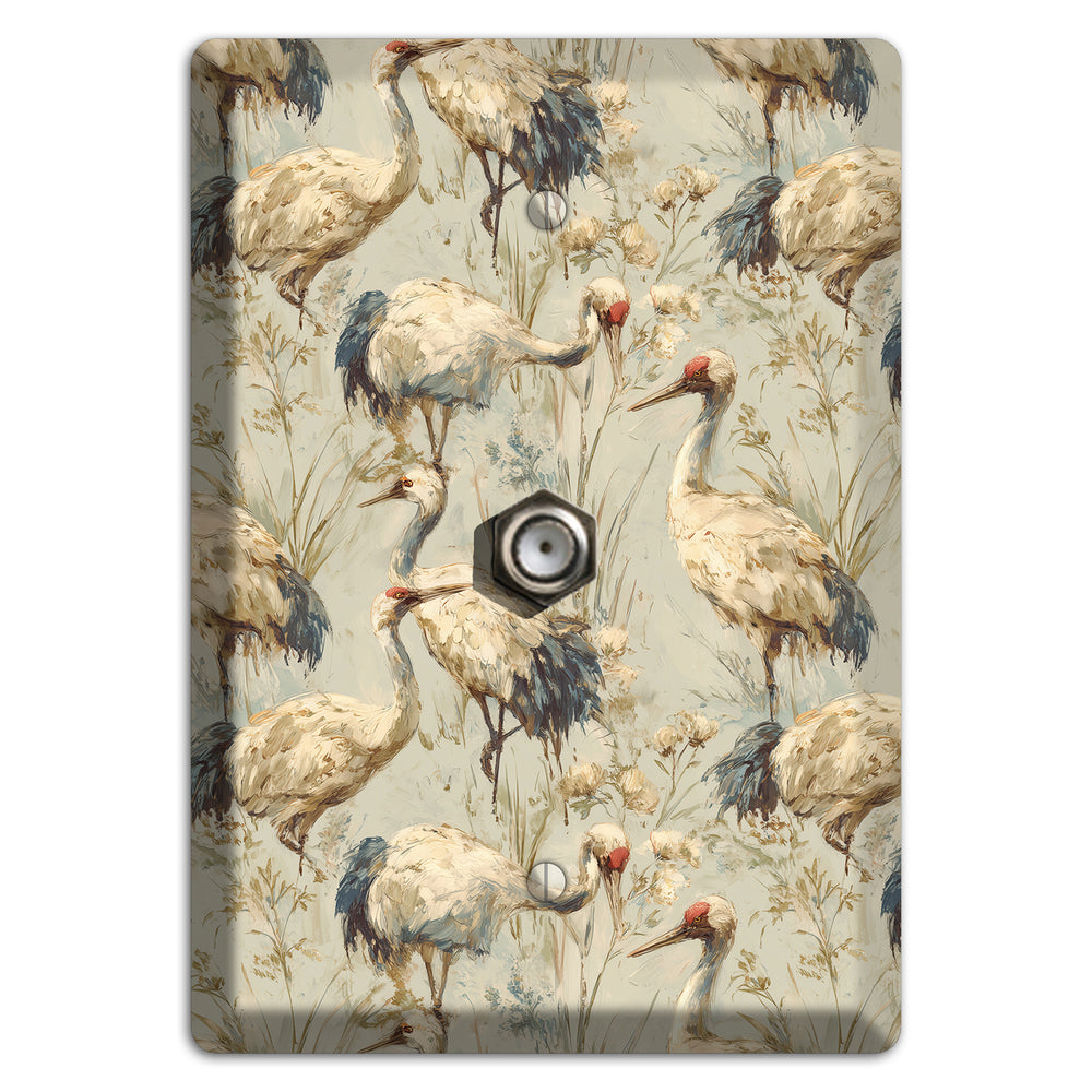 Driftwood Crane Marsh Cable Wallplate