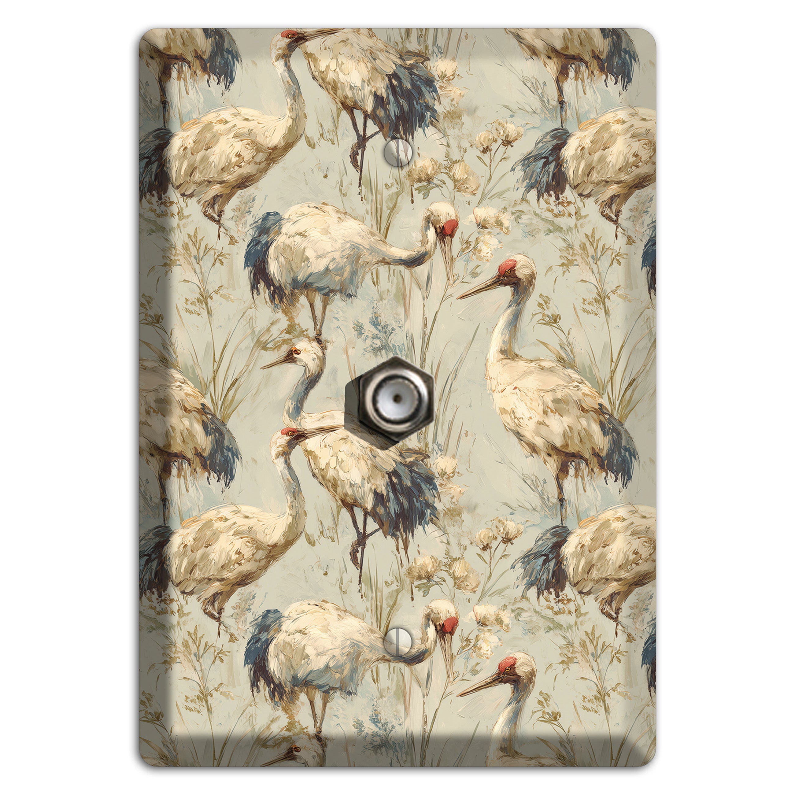 Driftwood Crane Marsh Cable Wallplate