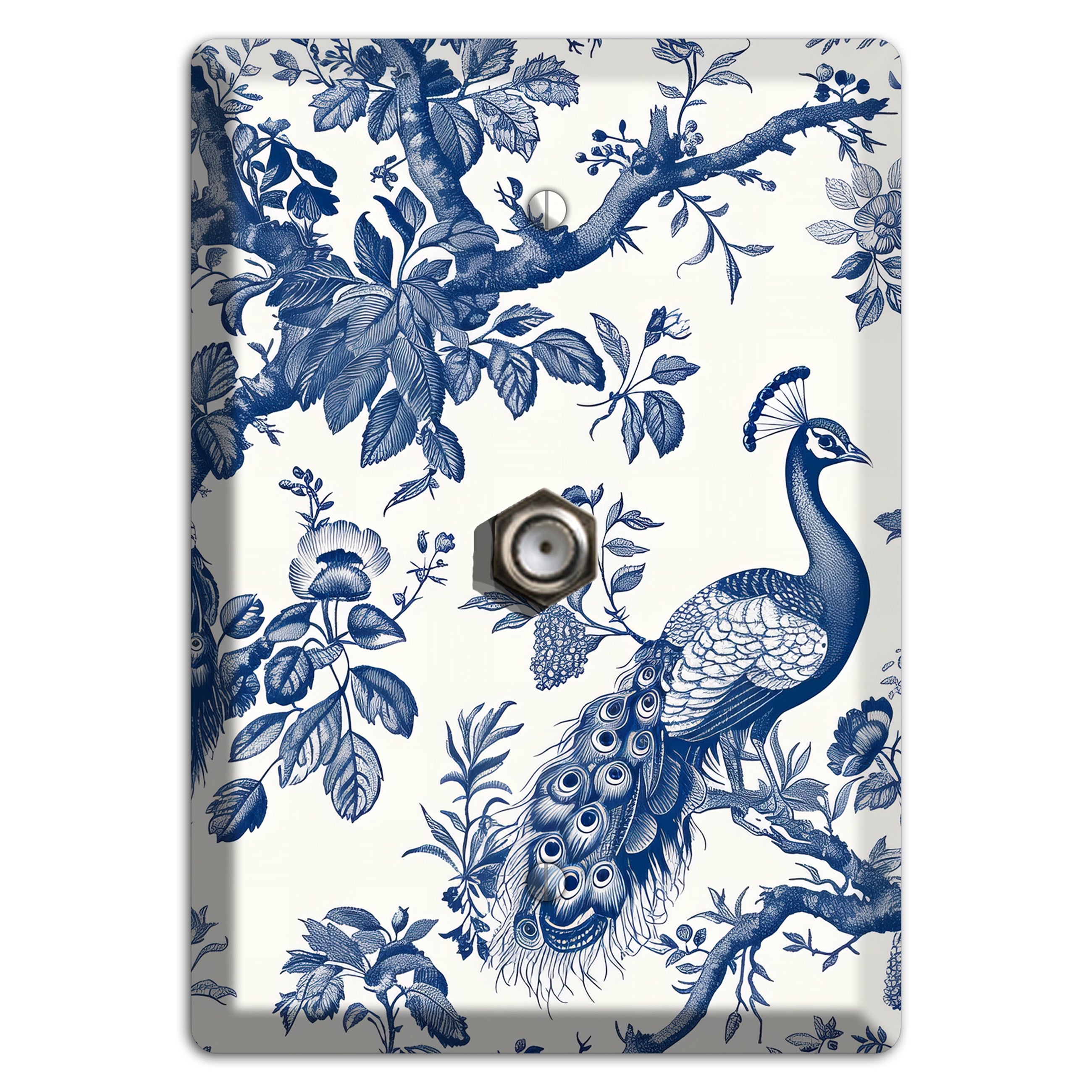 Peacock & Branch Cable Wallplate
