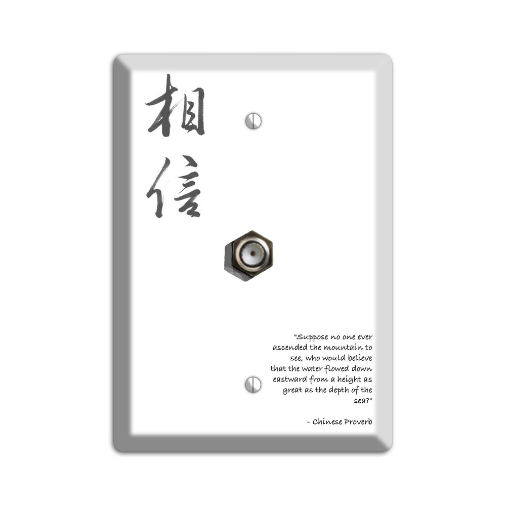 Believe Chinese Proverbs Cable Wallplate