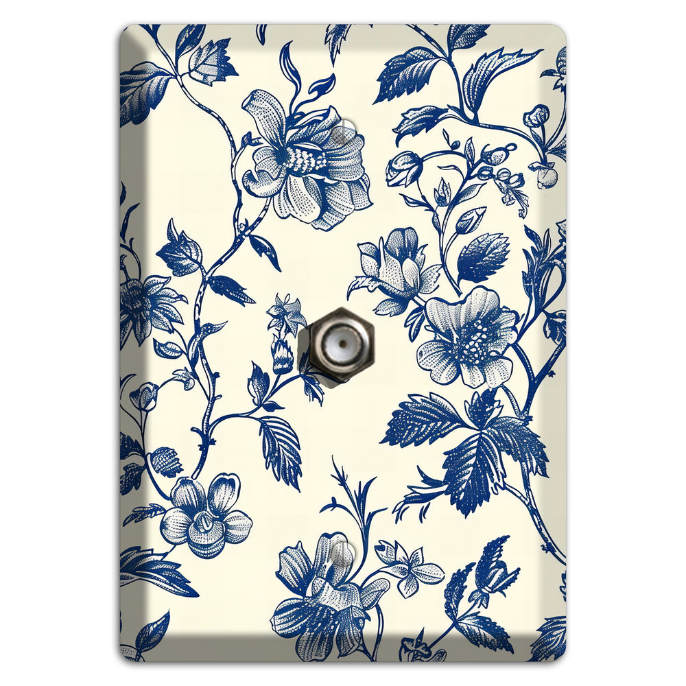 Garden Ink & Ivory Cable Wallplate