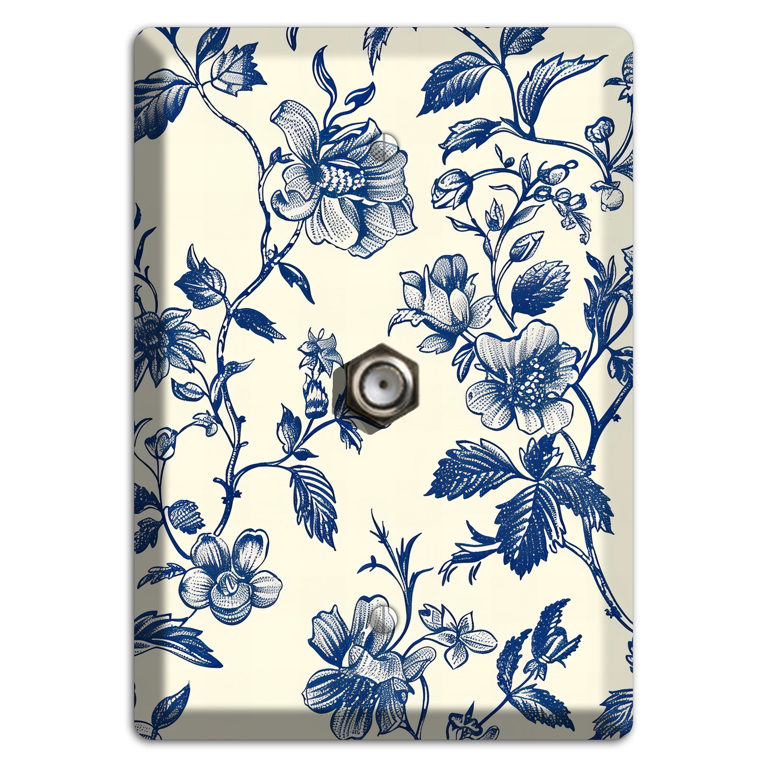 Garden Ink & Ivory Cable Wallplate