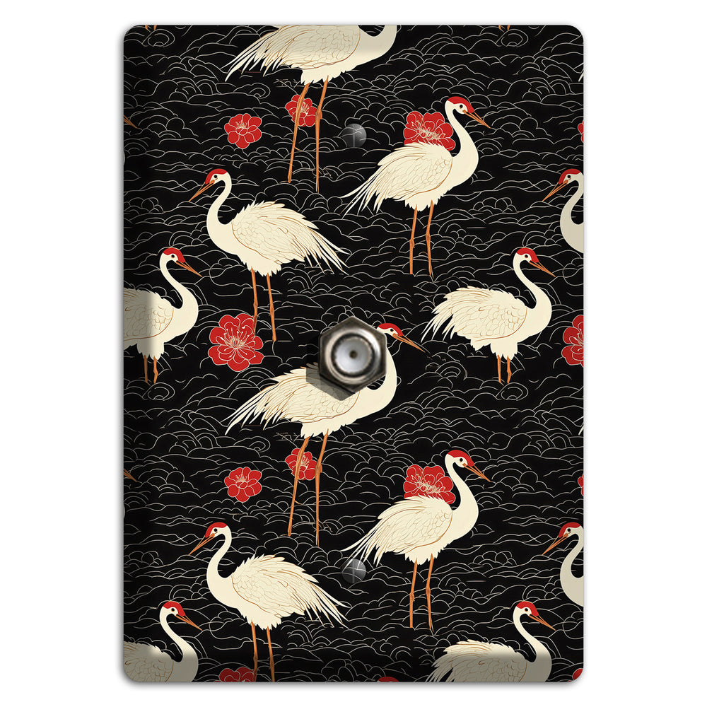 Ebony Crane Vigil Cable Wallplate