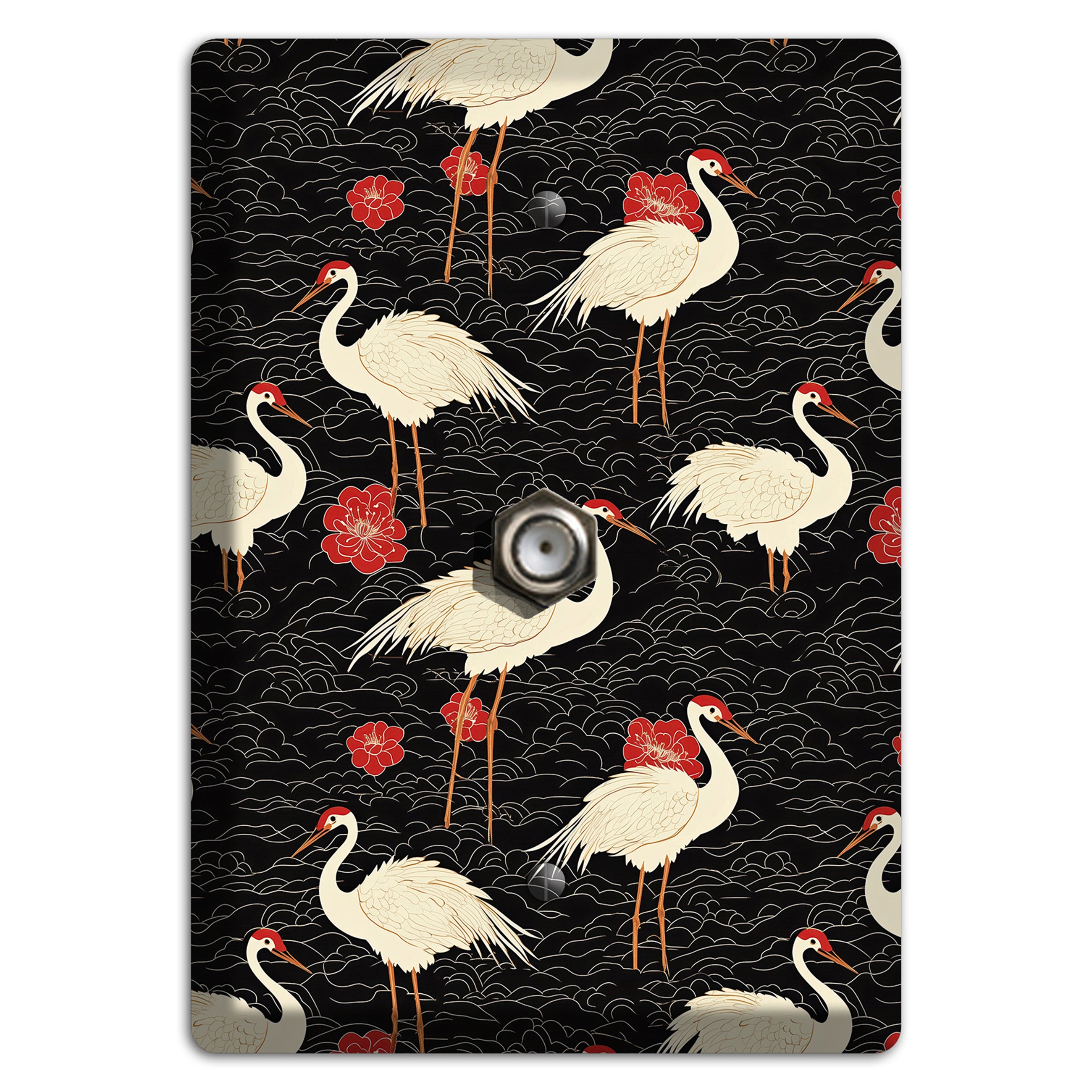 Ebony Crane Vigil Cable Wallplate