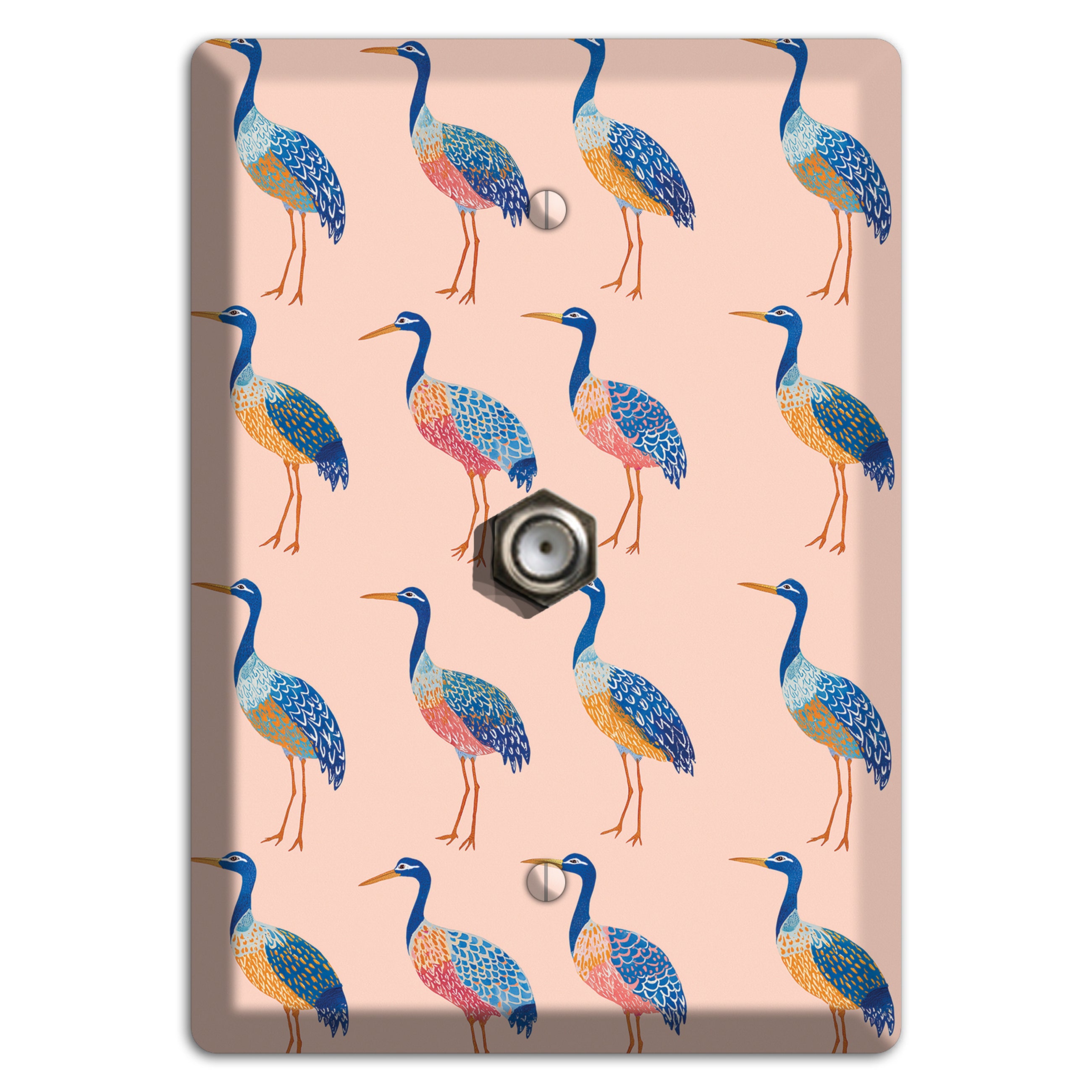 Blush Heron Parade Cable Wallplate