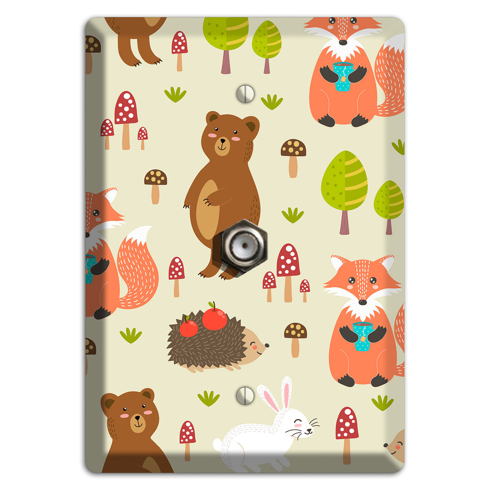 Forest Critters (Beige) Cable Wallplate