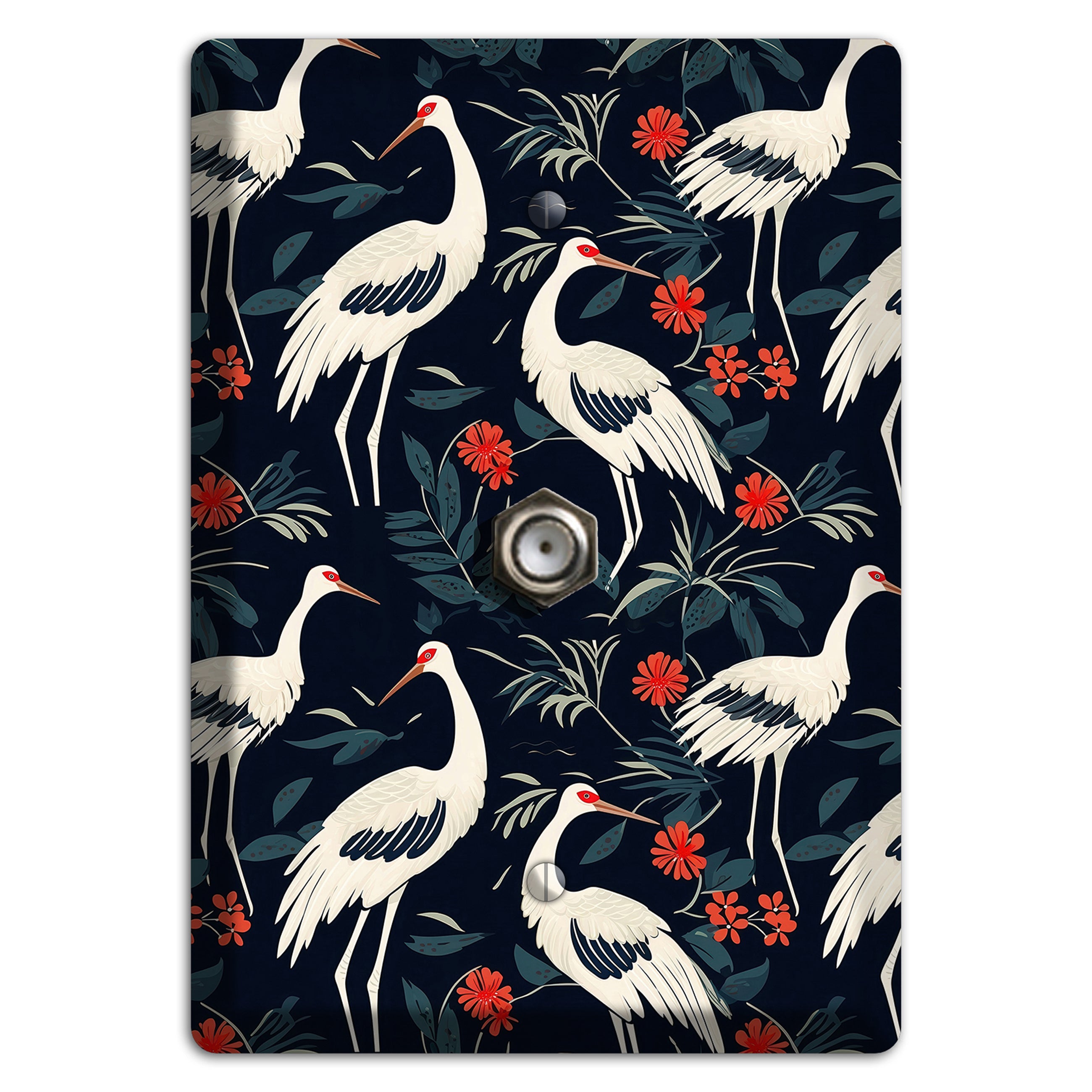 Midnight Plume Garden Cable Wallplate