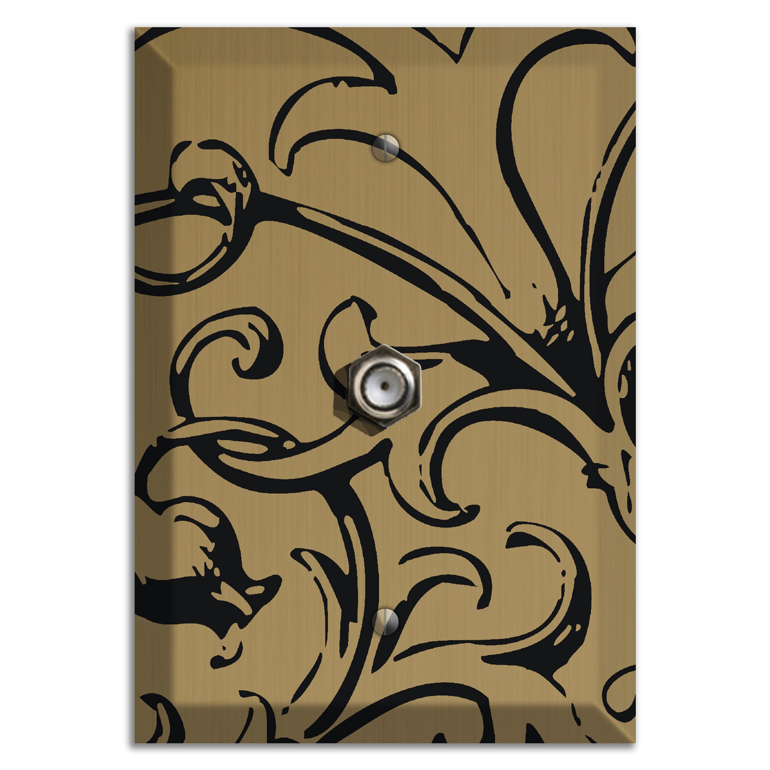 Tower Gold Baroque Scroll Cable Wallplate