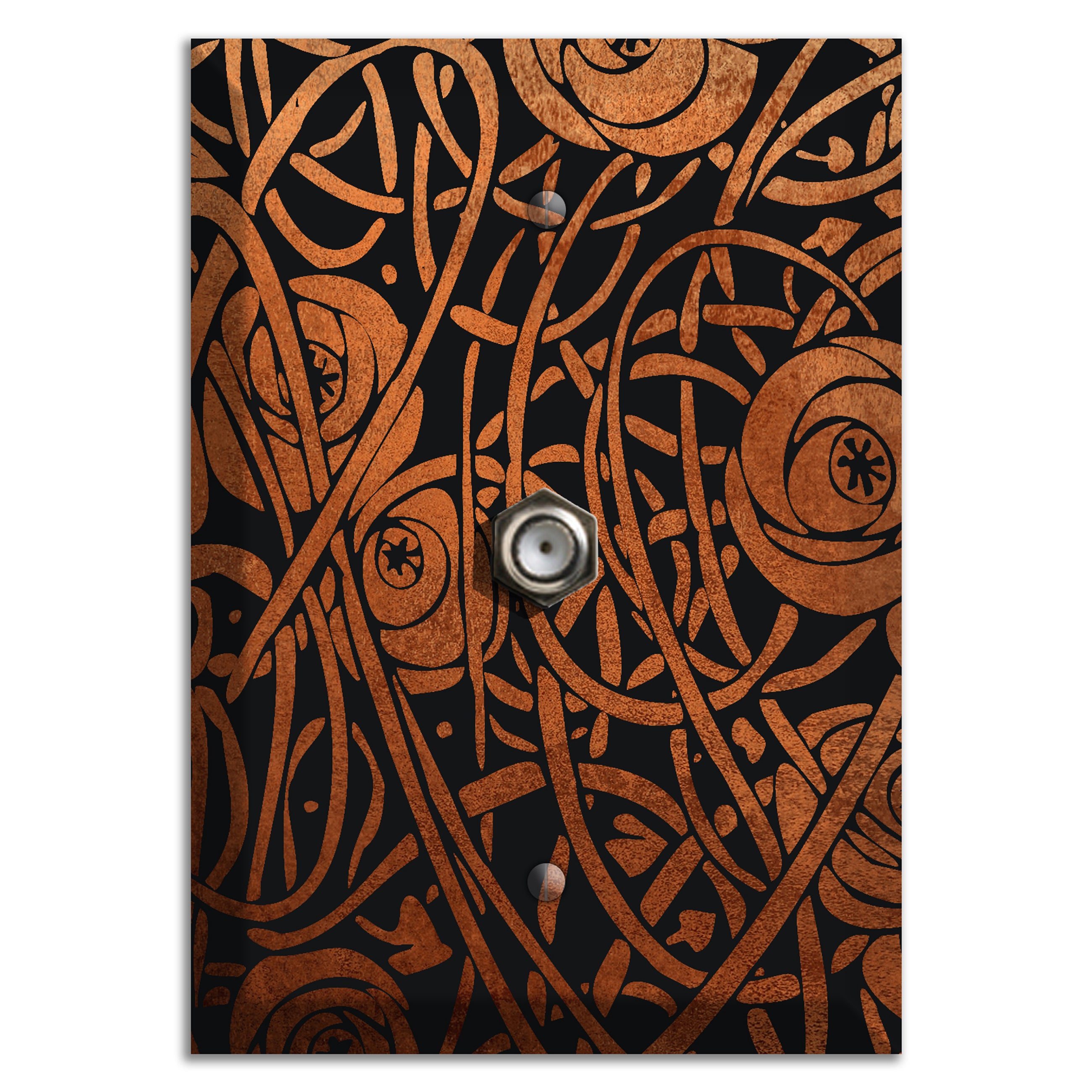 Antique Copper Vine Cipher Cable Wallplate