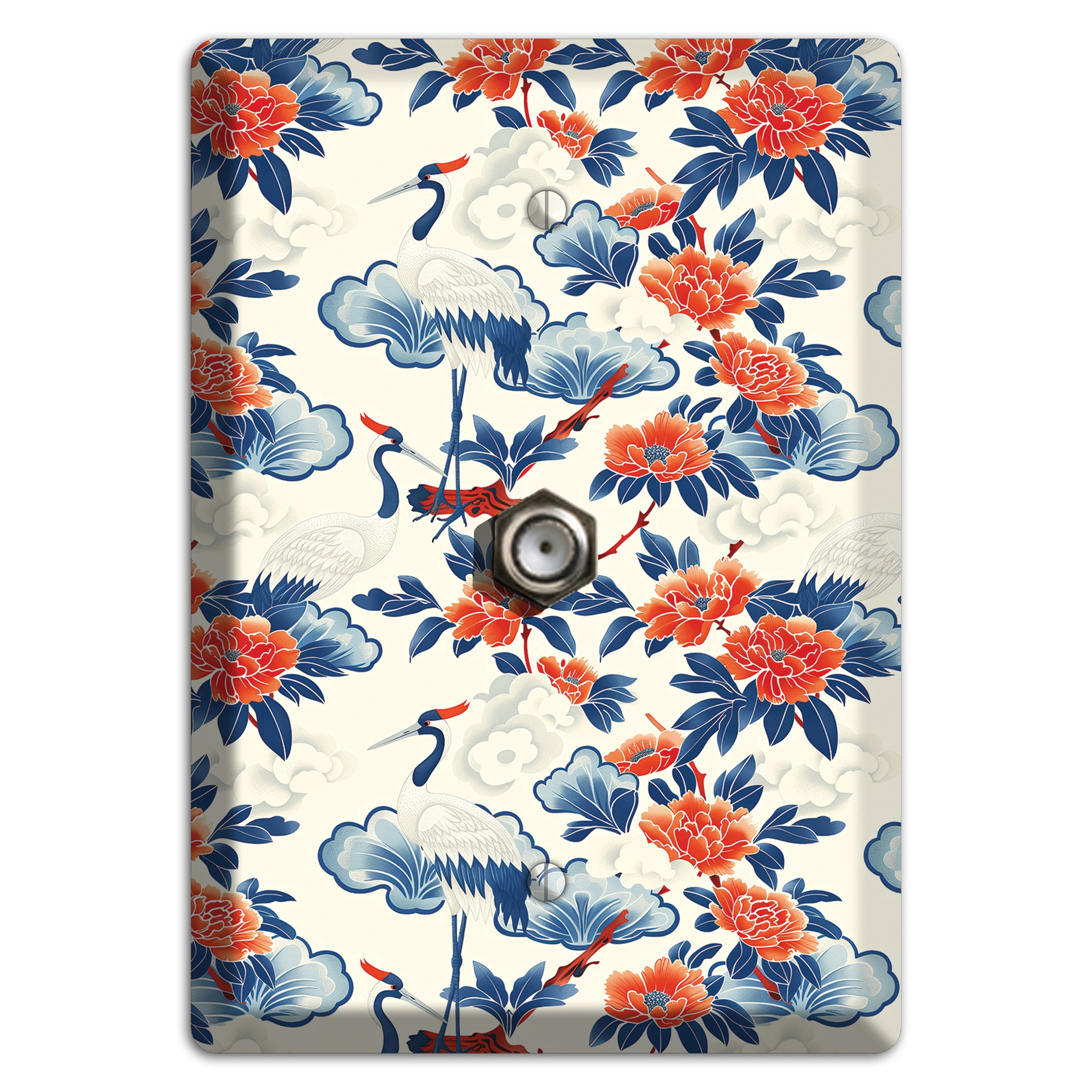 Peony & Crane Fete Cable Wallplate