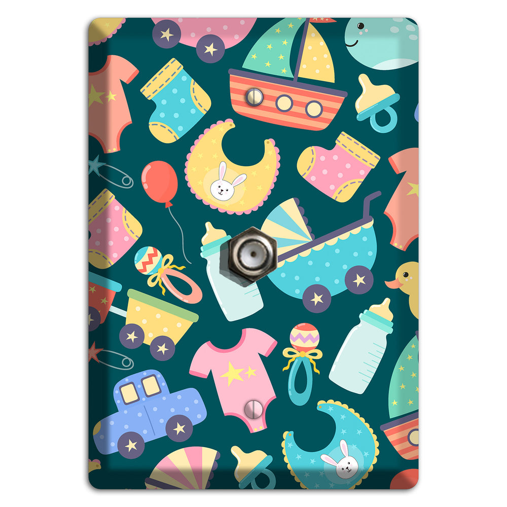Baby Parade (Teal) Cable Wallplate