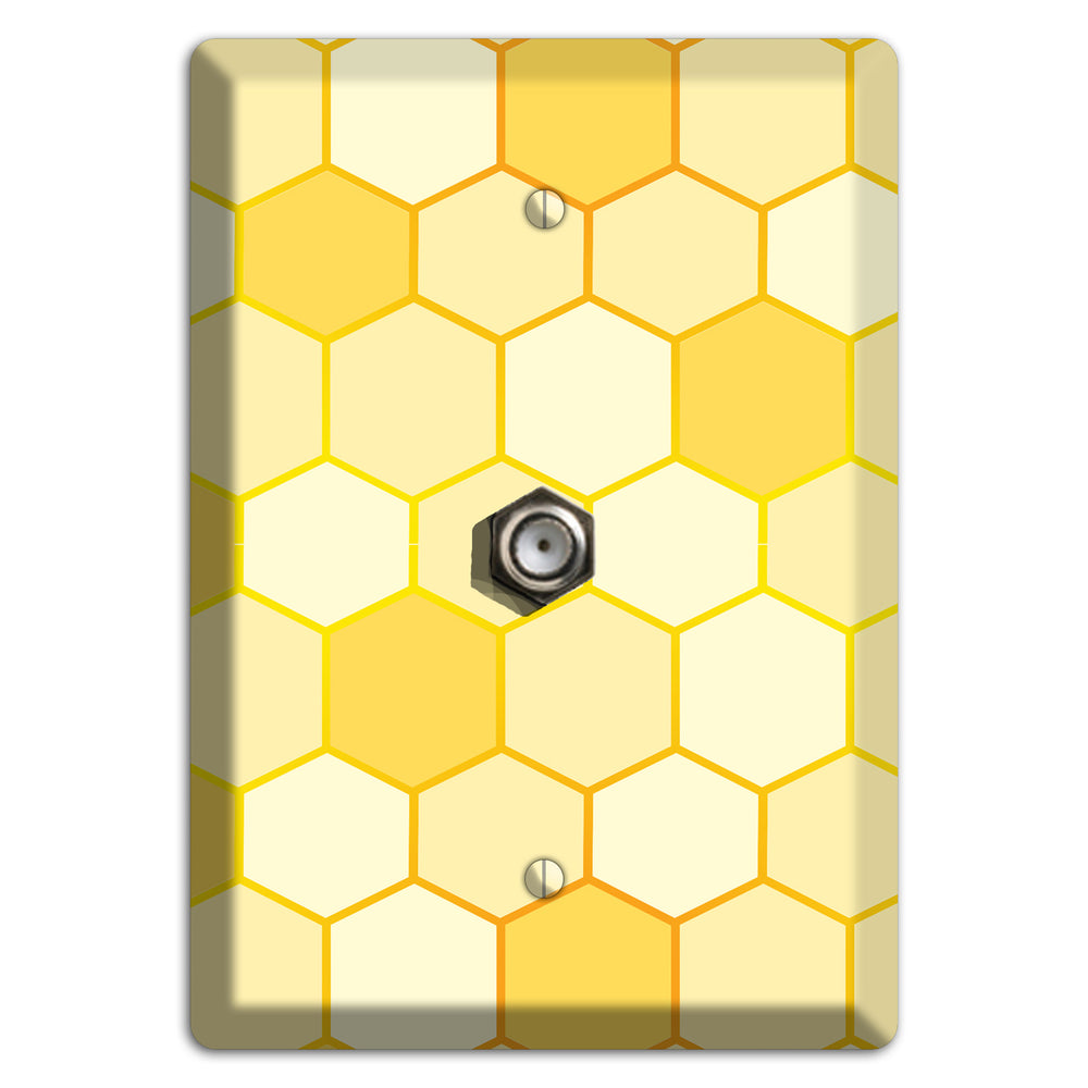 Hollow Amber Grid Cable Wallplate
