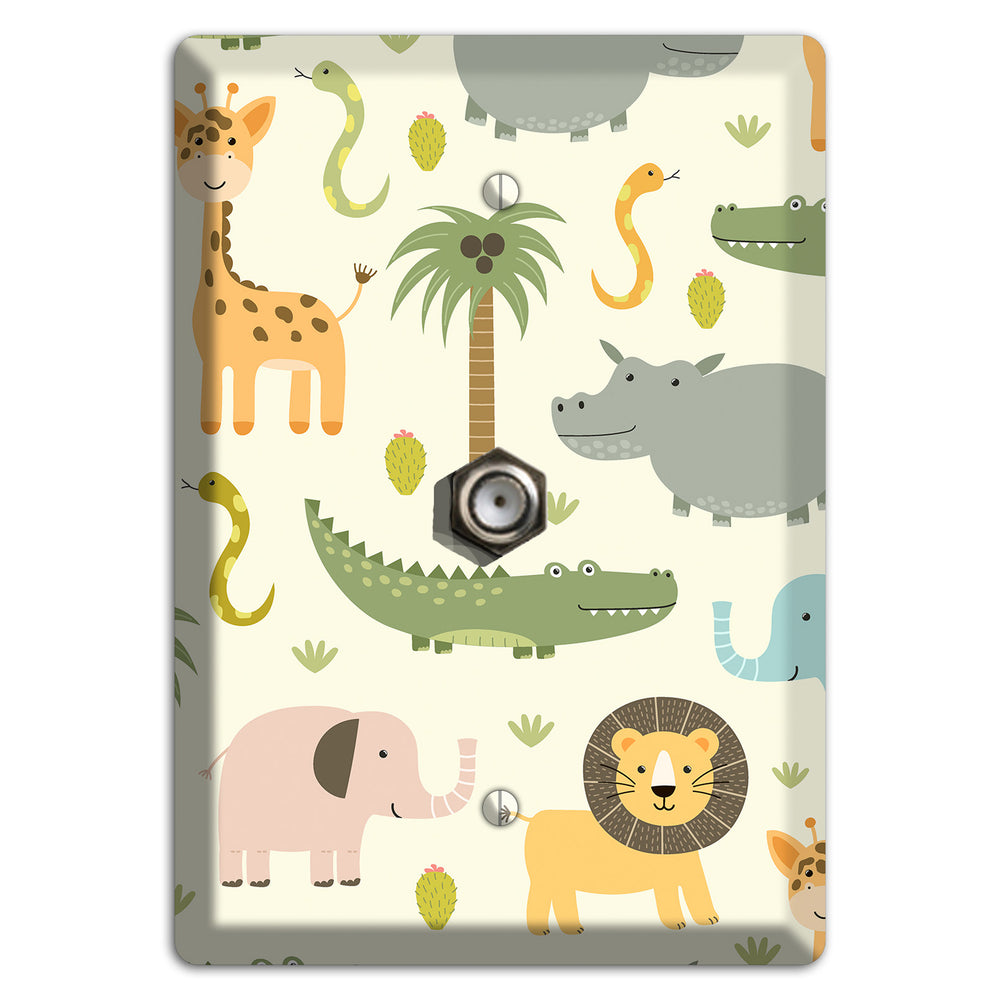 Jungle Friends (Cream) Cable Wallplate