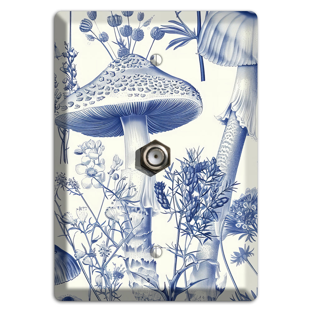 Cobalt Spore Garden Cable Wallplate