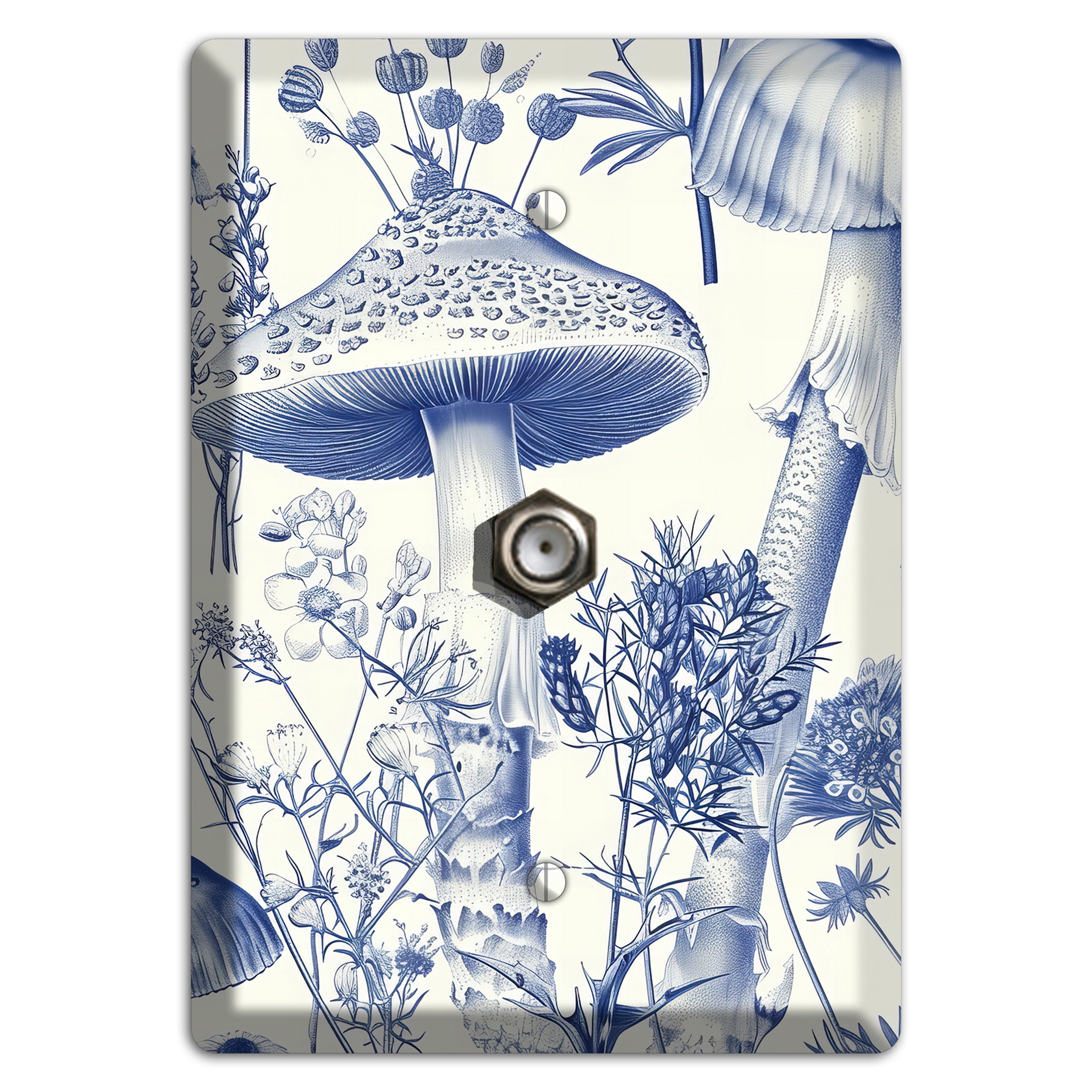 Cobalt Spore Garden Cable Wallplate