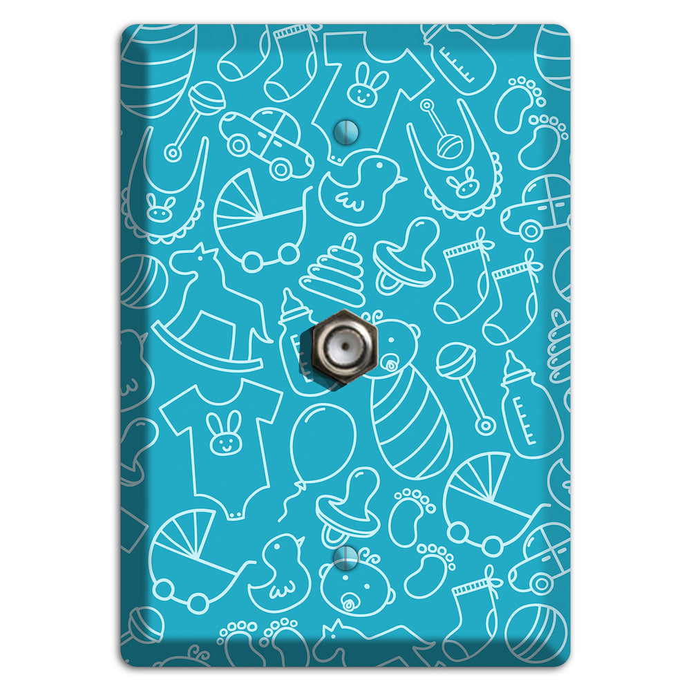 Line Art Baby Blue Cable Wallplate
