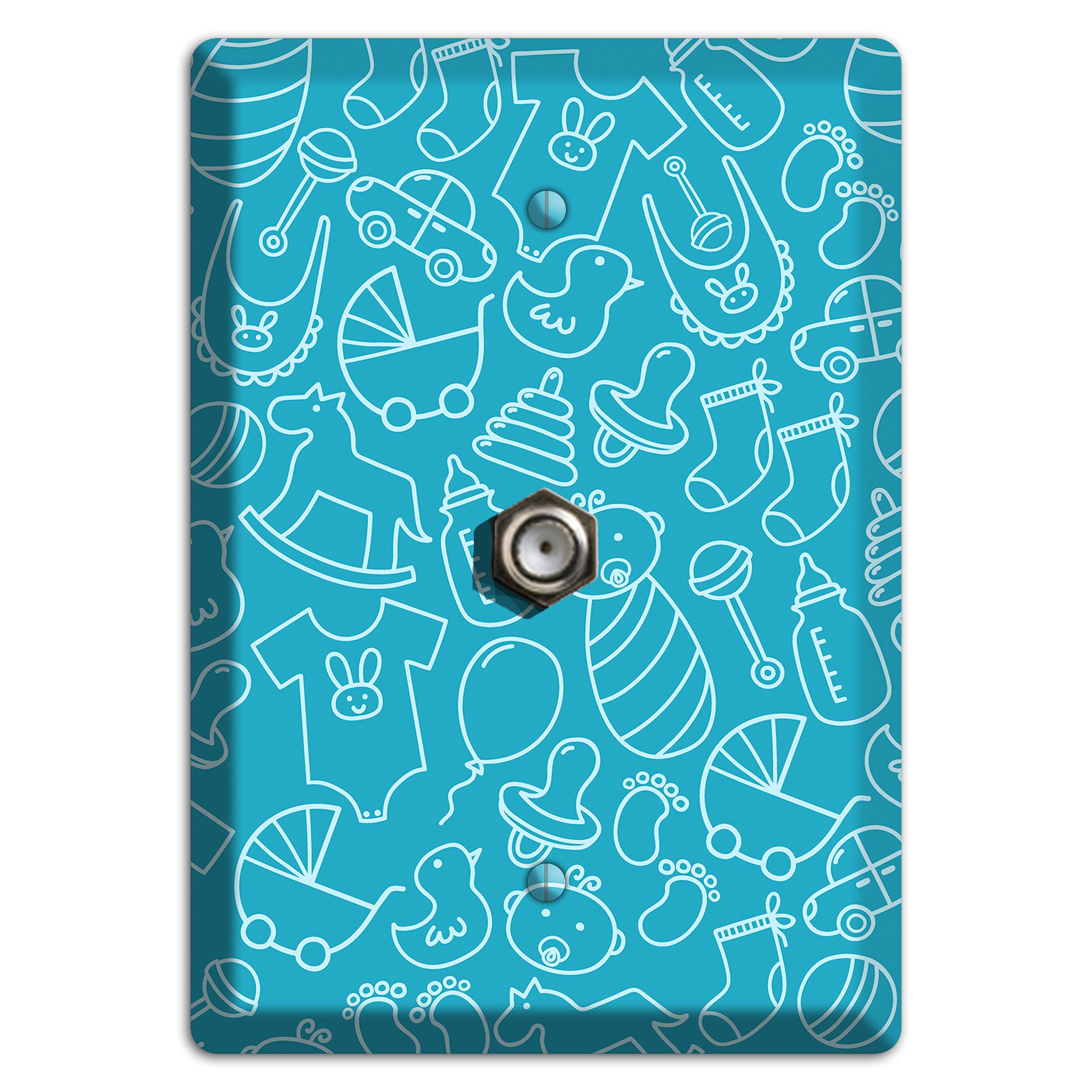 Line Art Baby Blue Cable Wallplate