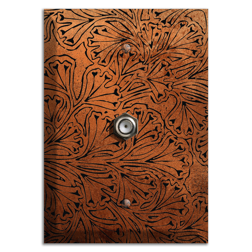 Antique Copper Maiden Fern Cable Wallplate
