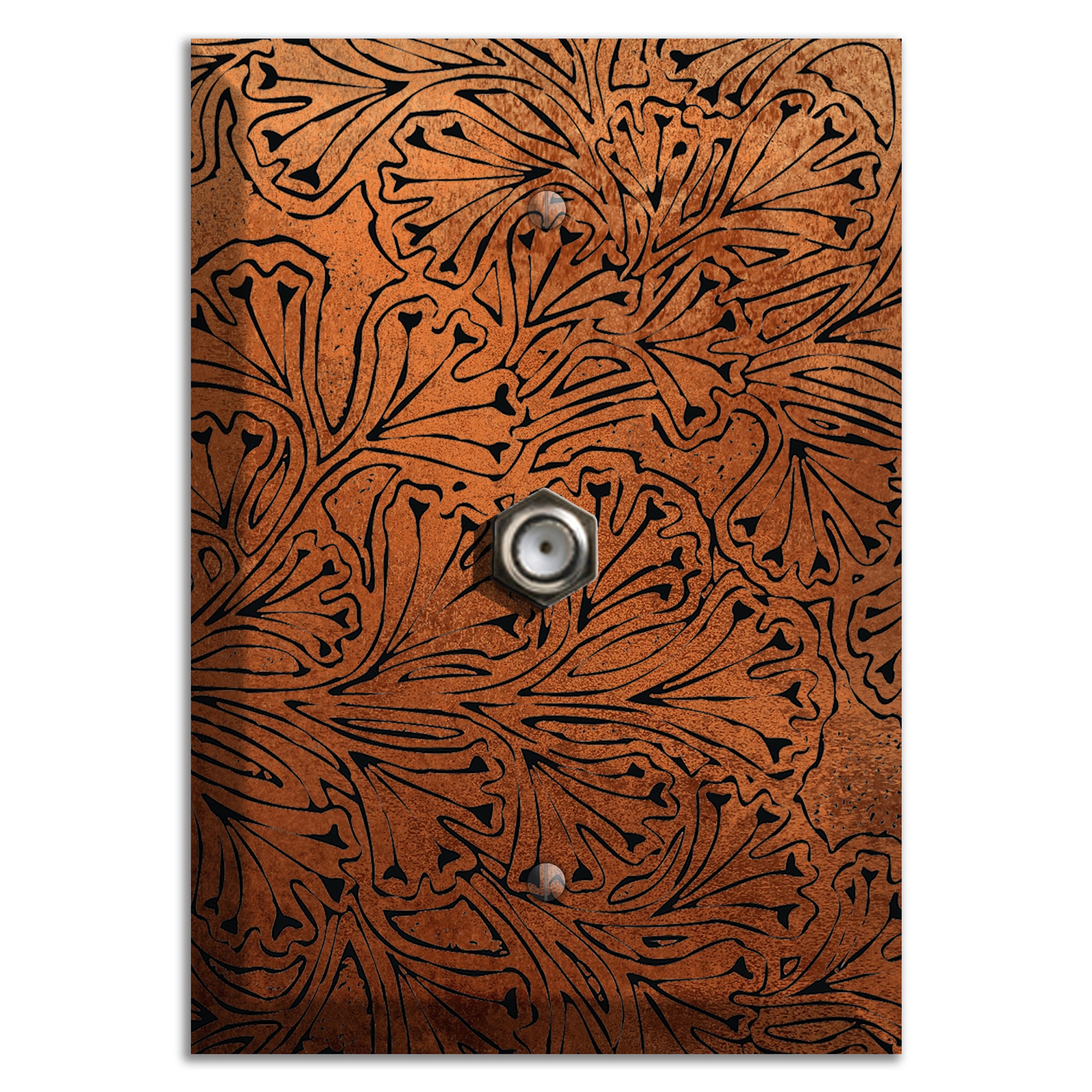 Antique Copper Maiden Fern Cable Wallplate