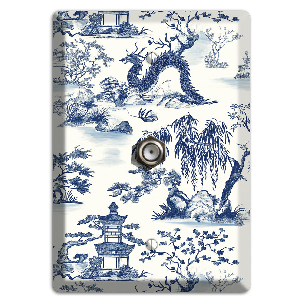 Dragon & Pagoda Cable Wallplate