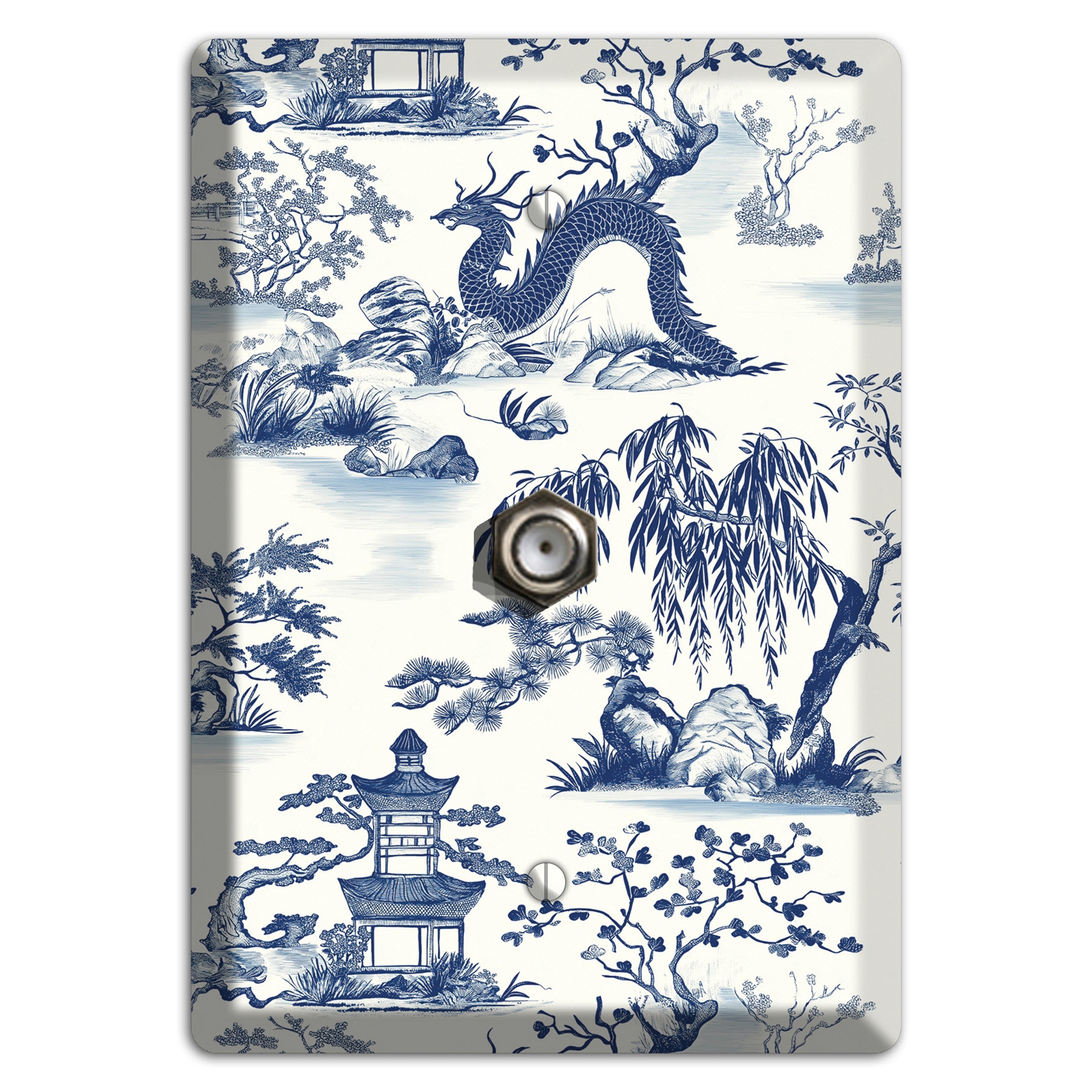 Dragon & Pagoda Cable Wallplate