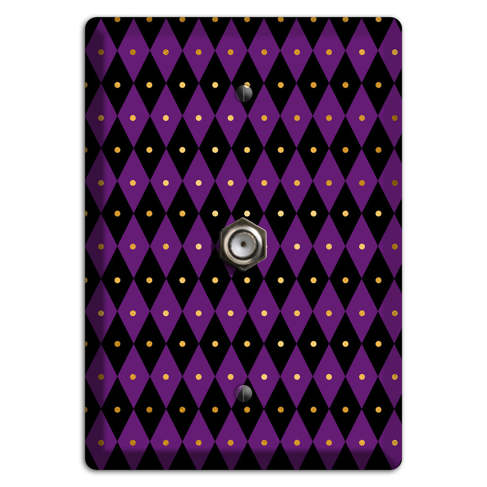 Royal Check: Violet Cable Wallplate