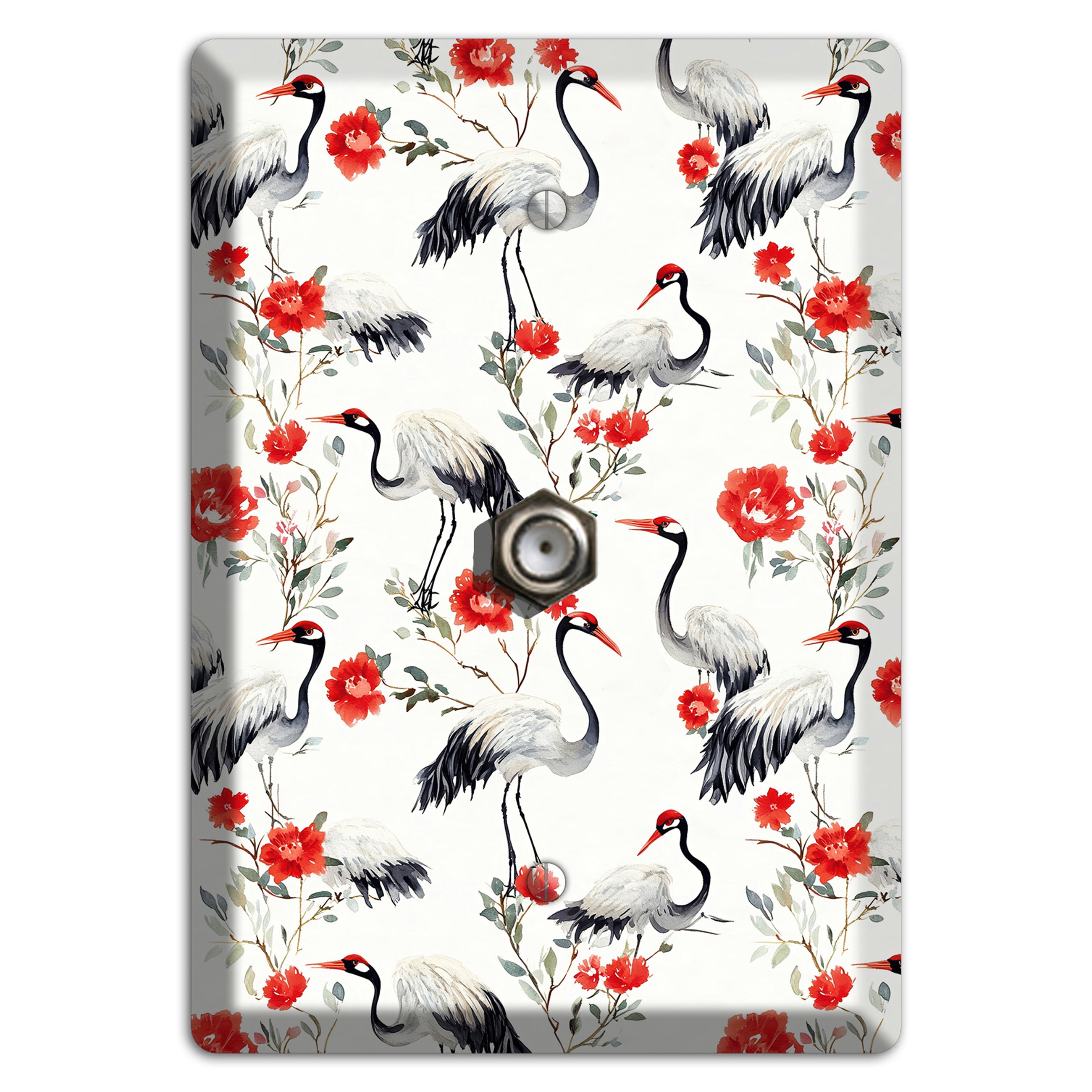 Scarlet Plume Garden Cable Wallplate