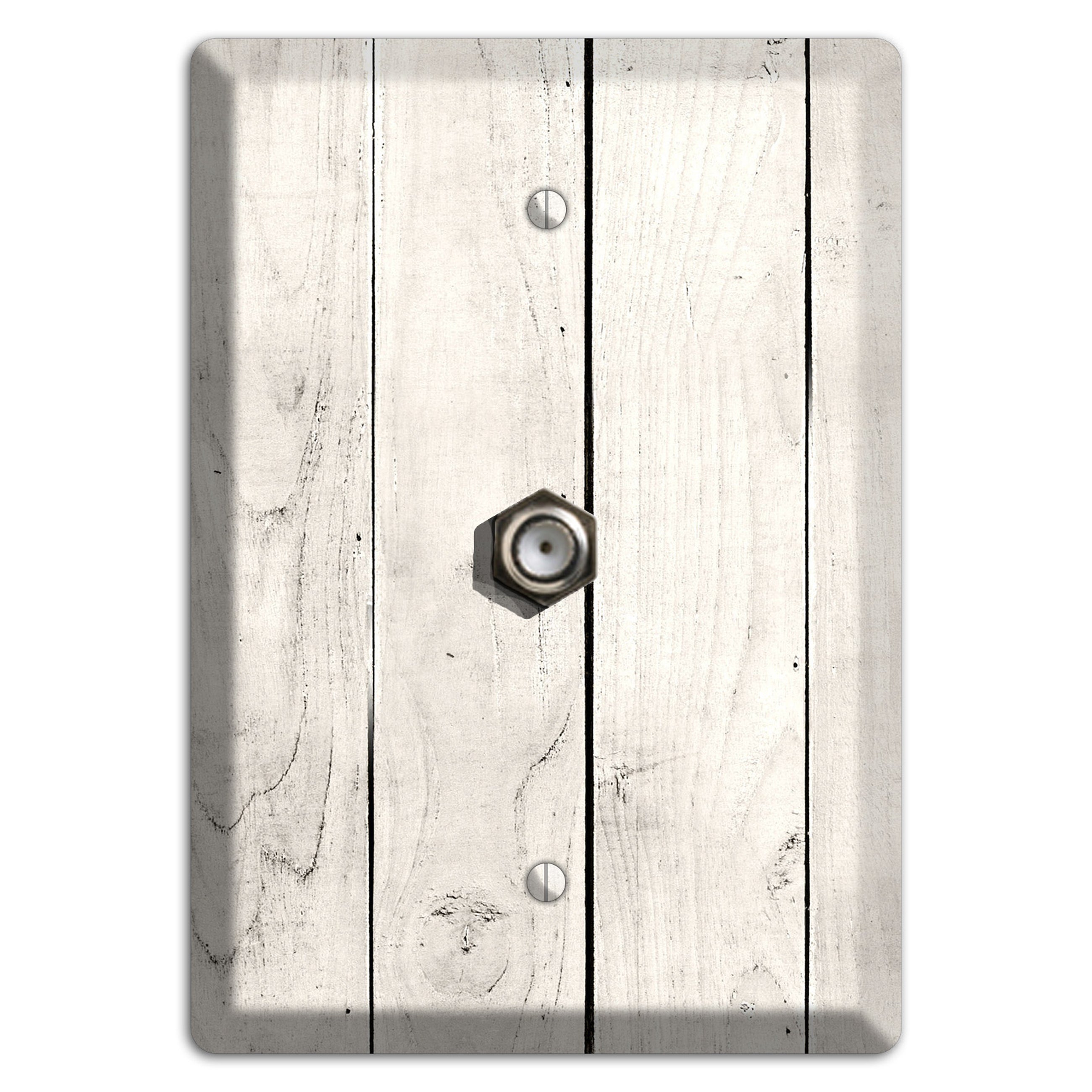 Whitewashed Planks Cable Wallplate