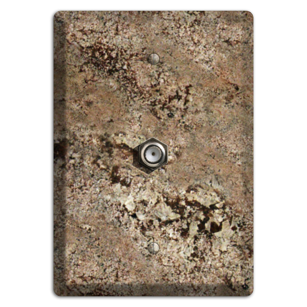 Crema Bordeaux Granite Cable Wallplate