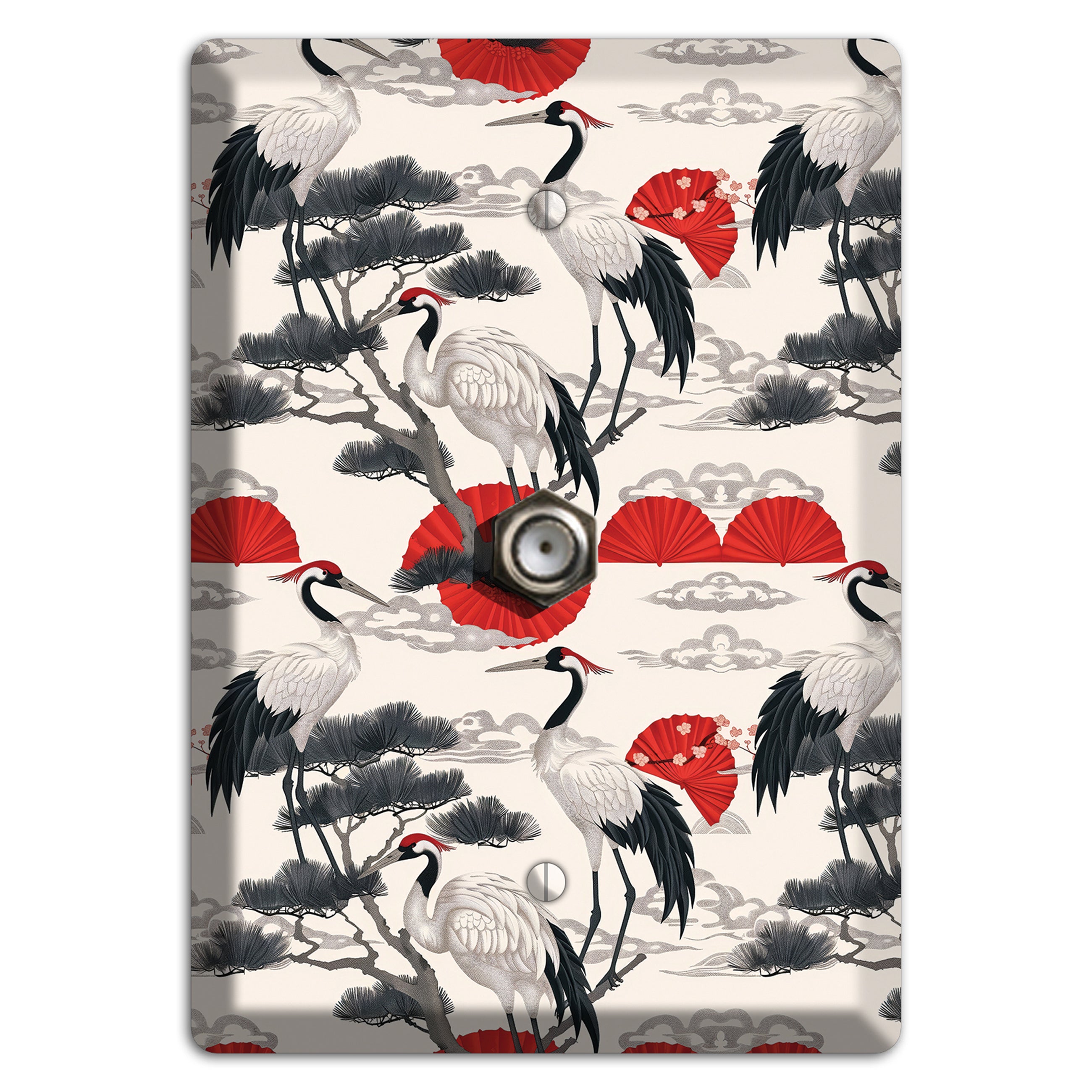 Crimson Fan & Pine Cable Wallplate