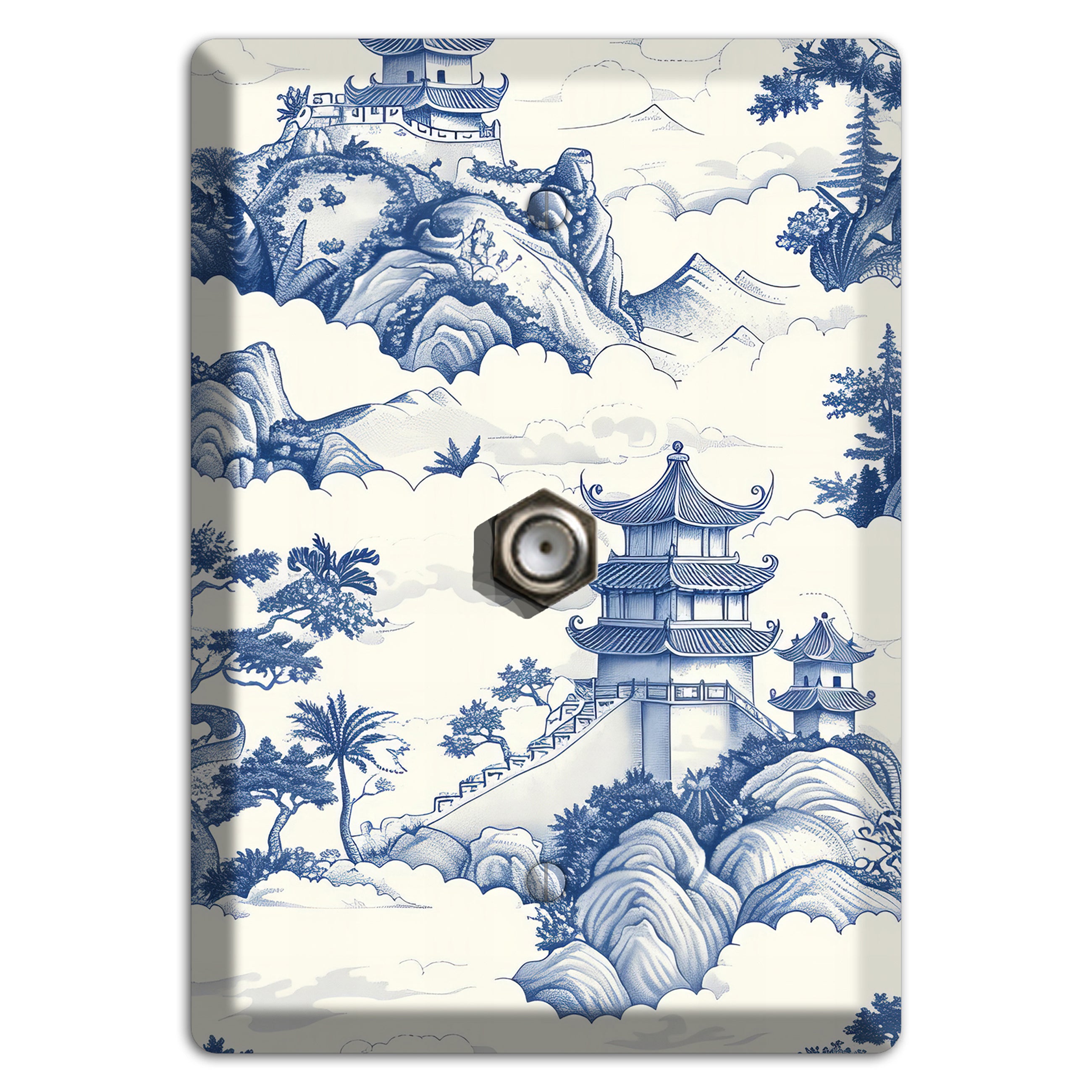 Celestial Pagoda Mist Cable Wallplate