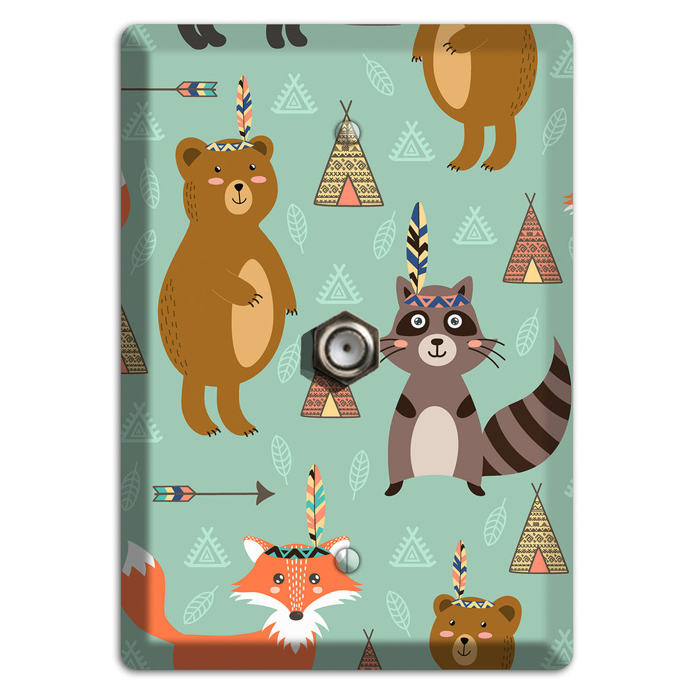 Tribal Woodland Camp Cable Wallplate