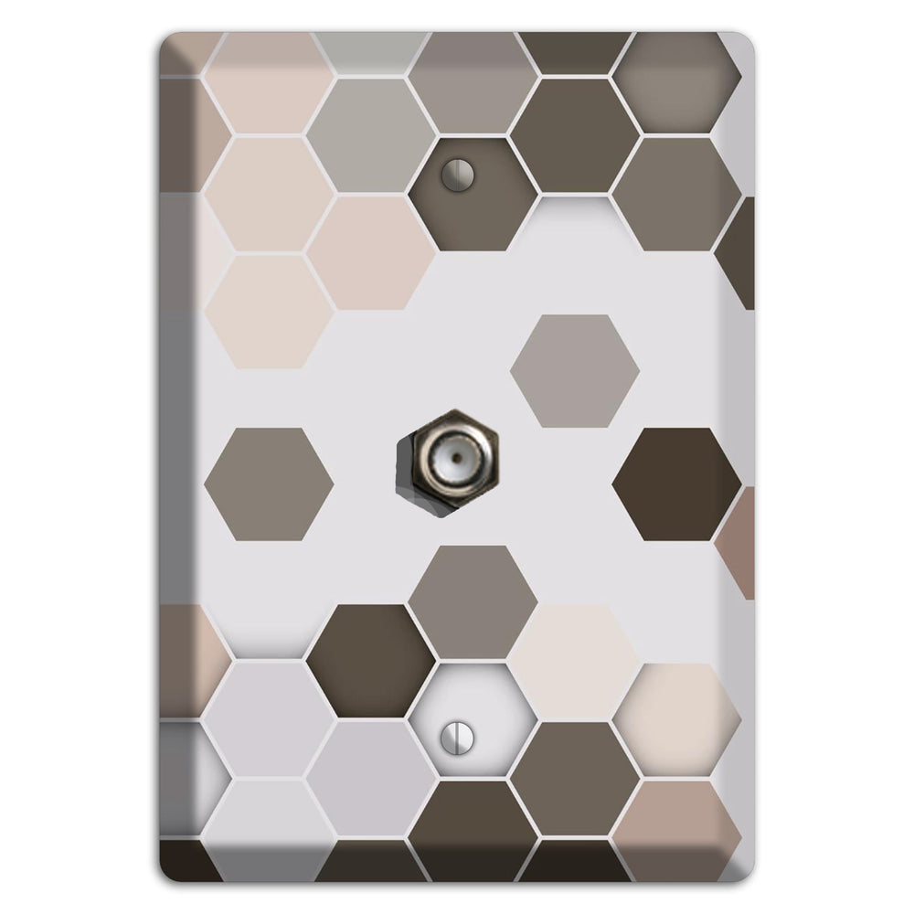 Hex Grid ‚Äì Cool Slate Cable Wallplate