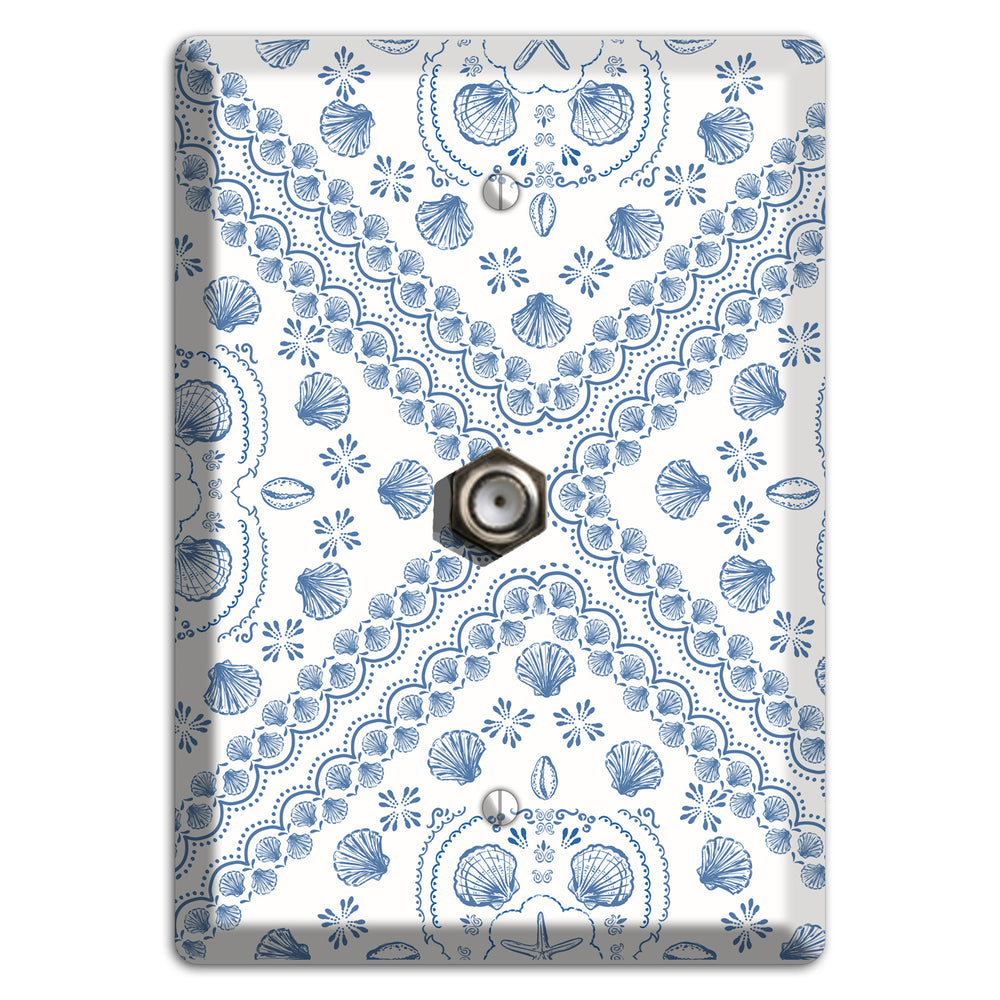 Azure Shell Damask Cable Wallplate