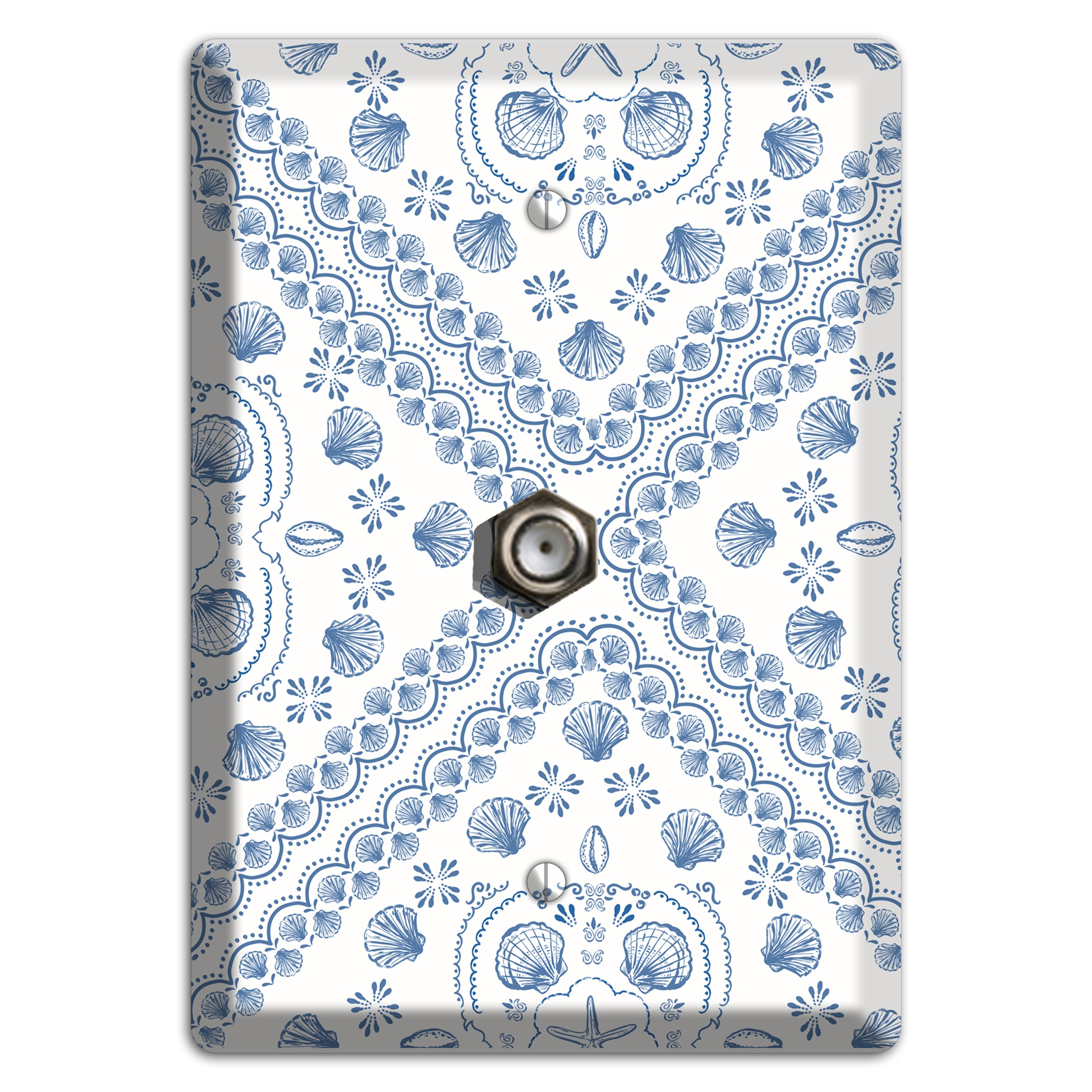 Azure Shell Damask Cable Wallplate